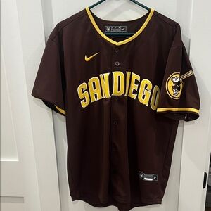 Nike Brown and Yellow San Diego Tatis Jr Jersey